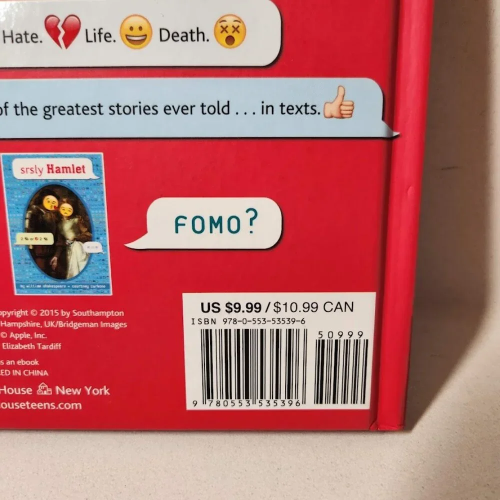 NEW YOLO Juliet Romeo and Juliet OMG William Shakespeare Book Brett Wright emoji